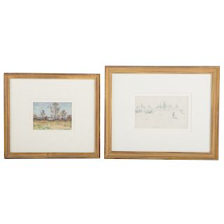 Attrib. to Louis J. Feuchter. Two Framed Works