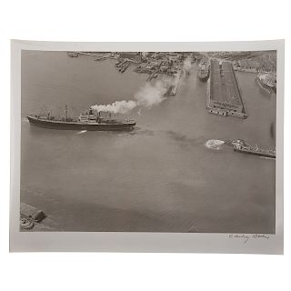 A. Aubrey Bodine. "Baltimore Harbor-Aerial View"