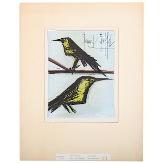 Bernard Buffet. "Bird Couple," lithograph