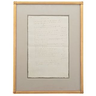Autograph Marquis de Sade Account,  1808-'11