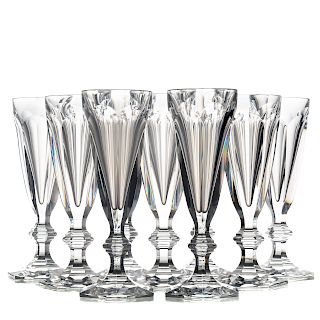 Nine Baccarat Crystal Champagne Flutes