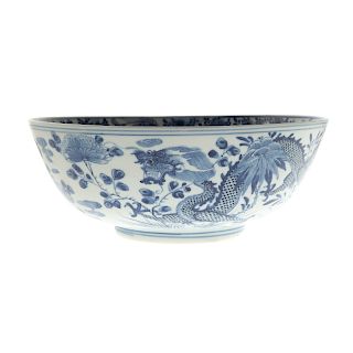 Chinese Blue/White Porcelain Footed Bowl