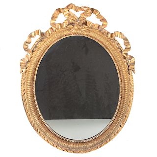 Louis XV Style Carved Giltwood Oval Mirror