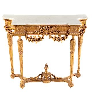 Louis XVI Style Carved Giltwood Side Table