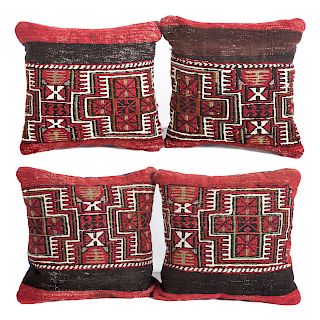 Set of Four Turkish Soumak Kilim Pillows