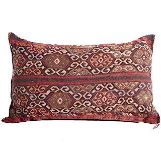 Turkish Soumak Kelim Pillow, 27 x 34 in.