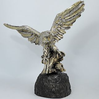 Silver Overlay Sculpture of Eagle