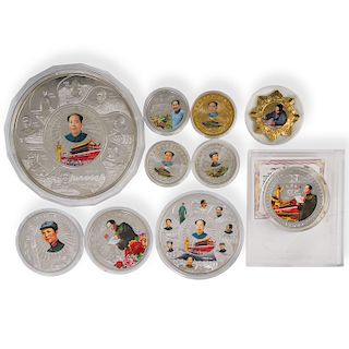 Collection of Chairman Mao Propaganda Coins