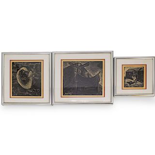 Three Woodblock Prints by Lazzaroni
