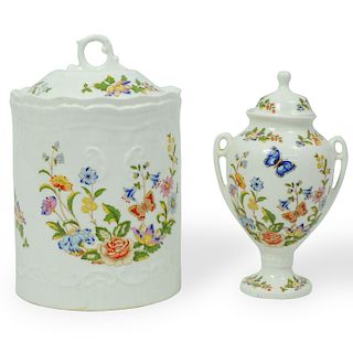 (2 Pc) Aynsley Porcelain Jar and Urn