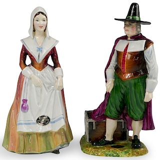 Pair Of Radnor Pilgrim Porcelain Figurines