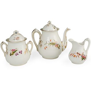 (32 Pc) French Floral Porcelain Tea Service