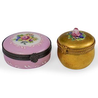 Two Limoges Porcelain Trinket Boxes