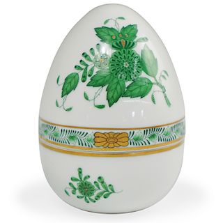 Herend Green Chinese Bouquet Porcelain Egg Jar