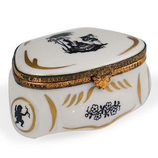 Singer Limoges Porcelain Dresser Box
