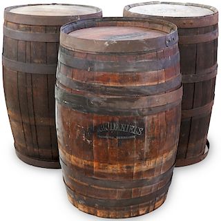 Three Jack Daniels Whiskey Barrels