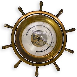 Salem Brass Ships Wheel Barometer