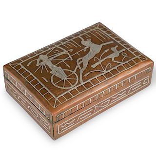 Copper and Silver Inlaid Jewelry Box