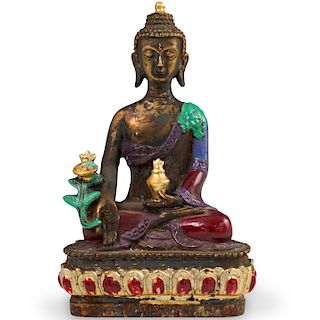 Thai Polychrome Bronze Buddha