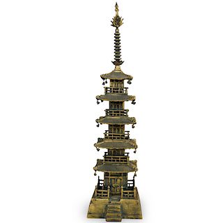 Japanese Gilded Metal Pagoda