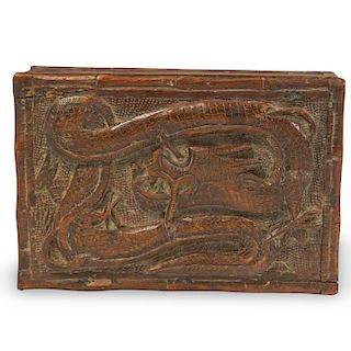 Carved Wood Dragon Box
