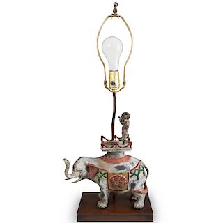 Chinese Metal Elephant Lamp