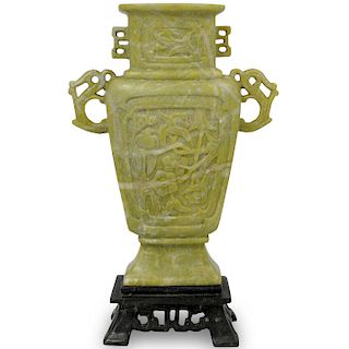 Chinese Carved Marble Vase 