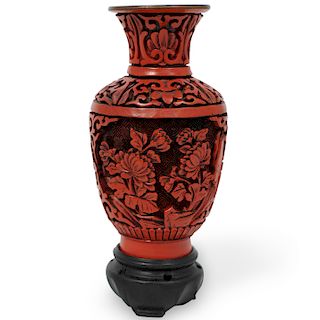 Chinese Red Cinnabar Vase