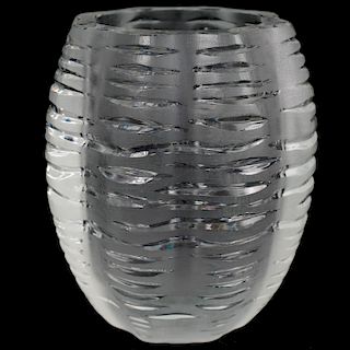 Lalique "Senlis" Pattern Crystal Vase