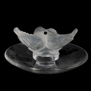 Lalique Crystal "Lovebirds" Pin Tray