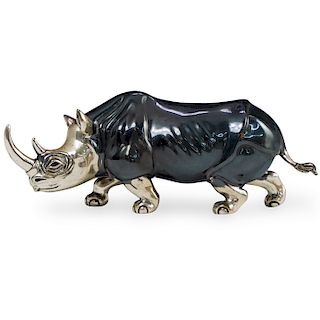 Italian Sterling Silver Rhino Figurine
