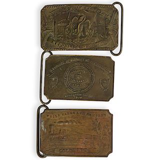(3 Pc) Cast Brass Tiffany and Company Belt Buckles 