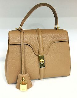 Celine Small 16 Bag In Grained Calfskin Beige  Handbag
