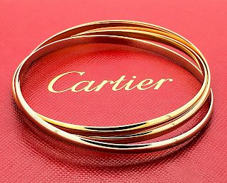 Cartier 18k Trinity 7.75" Fit Bangle Bracelet