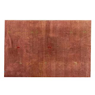 Tapete. Suiza. Siglo XX. Marca Knechtag. Elaborado en fibras de lana y algodón. Decorado con líneas. 342 x 263 cm.
