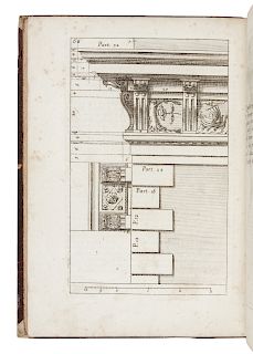 [ARCHITECTURE]. BAROZZI, Giacomo, called Vignola (1507-1573). Regola delli cinque ordini d'architettura. Bologna, Lelio dalla Volpe, 1736. 