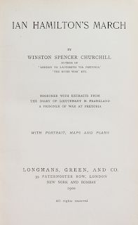 CHURCHILL, Winston Spencer (1874-1965). Ian Hamilton's March. New York and Bombay: Longmans, Green, and Co., 1900.