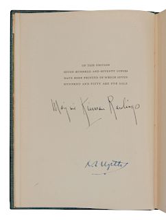 RAWLINGS, Marjorie Kinnan (1896-1953). -- N.C. WYETH (1882-1945), illustrator. The Yearling. New York: Charles Scribner's Sons, 1939. LIMITED EDITION,