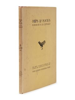 [GOLDEN COCKEREL PRESS]. COPPARD, Alfred Edgar (1878-1957). Hips & Haws. Waltham Saint Lawrence, Berkshire: Golden Cockerel Press, 1922. LIMITED EDITI