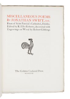 [GOLDEN COCKEREL PRESS]. SWIFT, Jonathan (1667-1745). Miscellaneous Poems. Waltham Saint Lawrence, Berkshire: Golden Cockerel Press, 1928. LIMITED EDI