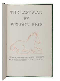 [GRABHORN PRINTING]. KEES, Weldon (1914-1955). The Last Man. San Francisco: The Colt Press, 1943. 