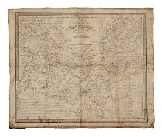 [NORTH AMERICA]. A group of 2 engraved maps of Tennessee and the United States. [With:] Colton's Map of the World, 1857. 
