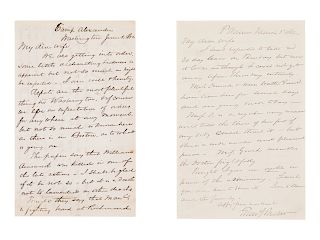 [CIVIL WAR]. Illustrated union officer letter. Autograph letter signed ("Frank"), to "my dear wife." Camp Alexander, Washington, 1 June 1862. 