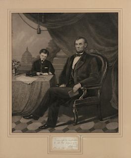 LINCOLN, Abraham (1809-1865). Autograph note signed  "A. Lincoln," as President. 6 November 1861. 