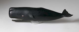 1940s Vintage Carved and Painted Full Body Sperm Whale