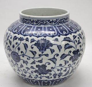 Chinese Porcelain Blue & White Round Jar