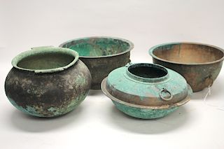 4 Chinese Bronze/Copper Vessels