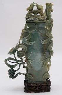 Chinese Carved Jadeite Vase