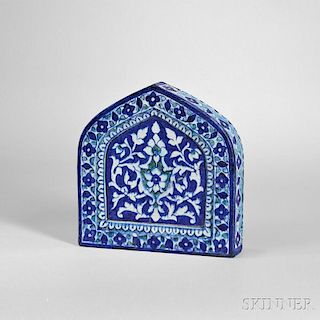 Blue and White Earthenware Tile