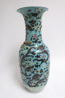 Chinese Enamelled Porcelain Baluster Form Vase